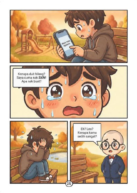 Halaman komik ScamAlert Junior Buku 1, contoh 4