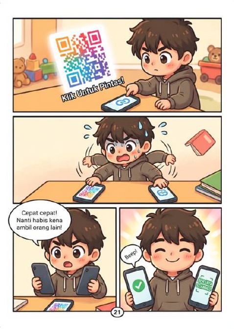 Halaman komik ScamAlert Junior Buku 2, contoh 3